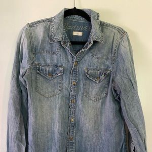 Madewell, L, 100% cotton, blue denim shirt